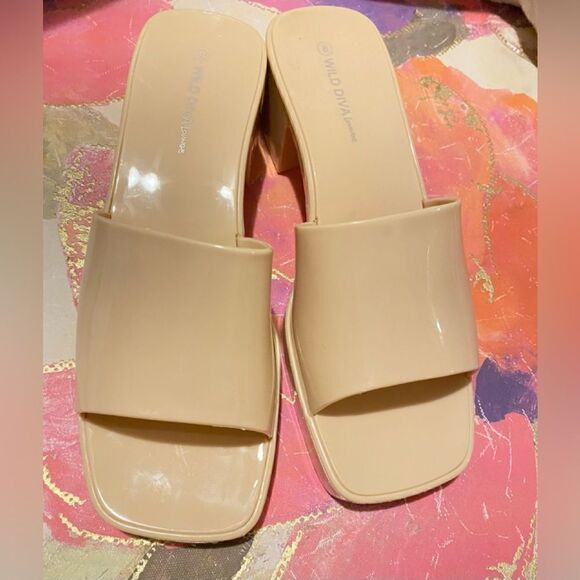 🛍️Women’s wild diva Karis jelly Block Heels Mull sandal size:8💥 - Picture 8 of 10